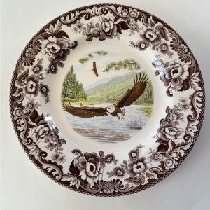 Spode Woodland Dinner Plate Birds of Prey Spring- Bald Eagle 10 3/4 in.